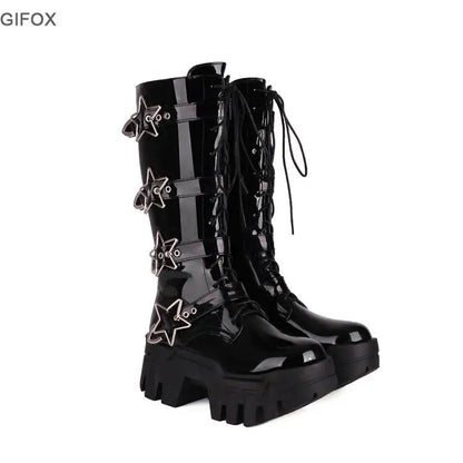 Funki Findz | Boots | Women's Platform Over Knee Lace Up Boot