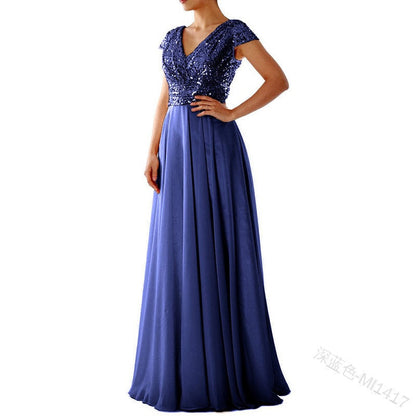 Funki Findz | Dresses | Women's Sequin Chiffon Evening Dress