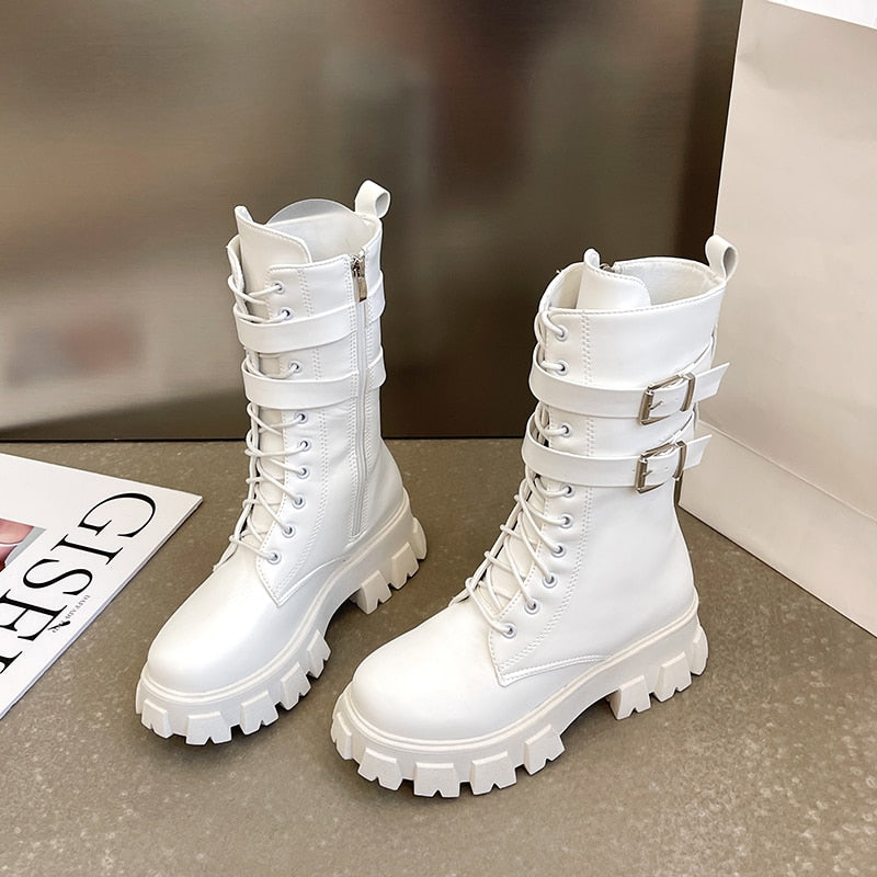 Funki Findz | Boots | Women's Chunky Motorcycle Punk Boots