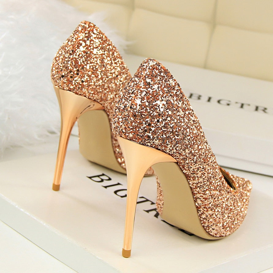 Funki Findz | Shoes | Women's High Heel Glitter Prom Pumps
