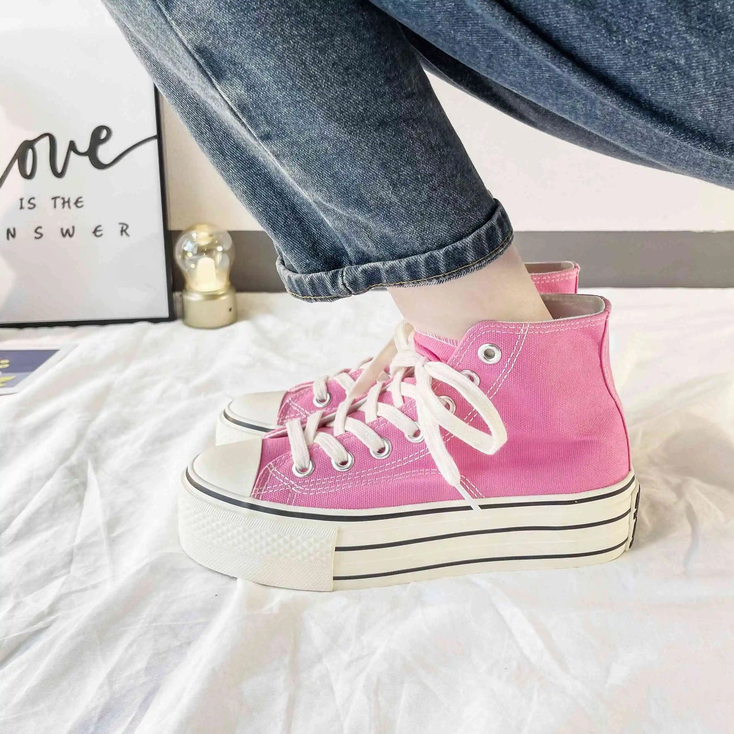 Funki Findz | Boots | Women Canvas LaceUp Thick Sole Sneaker