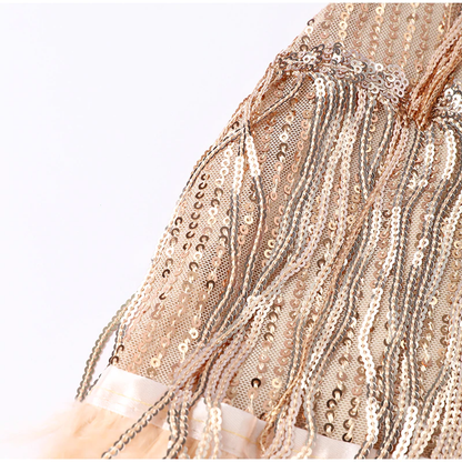 Funki Findz | Dresses | Women's Sequin Feather Fringe Dress
