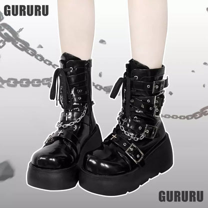 Funki Findz | Boots | Women's Gothic Platform Wedge Boots