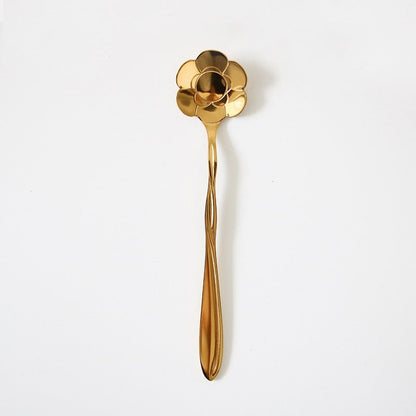 Funki Findz | Spoons | Vintage Gold Flower Coffee Spoons 8 Pcs