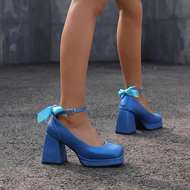 Funki Findz | Shoes | Women's Square Toe Block Heel Platforms