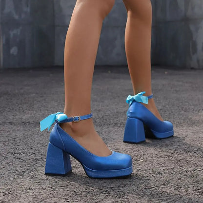 Funki Findz | Shoes | Women's Square Toe Block Heel Platforms
