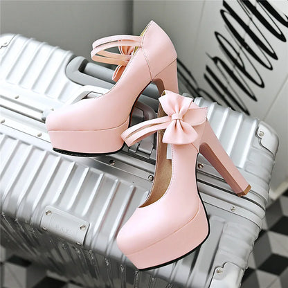 Funki Findz | Shoes | Women's Cute Ankle Bow Wedding Heels