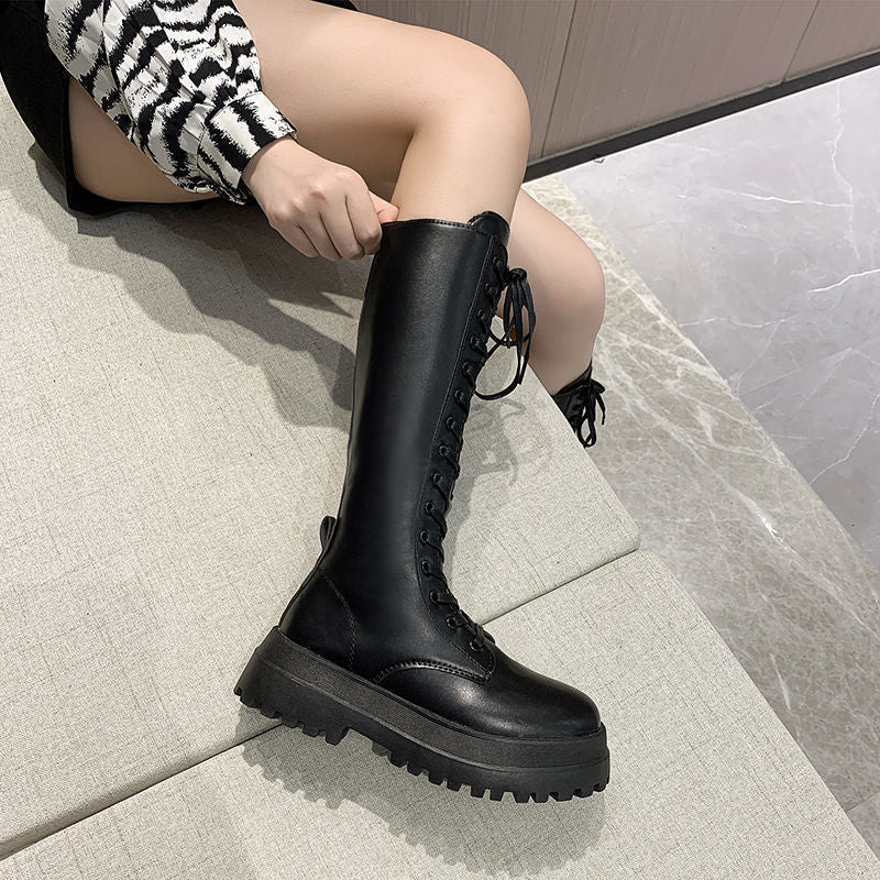 Funki Findz | Boots | Women's Lace Up Chunky Gothic Boots