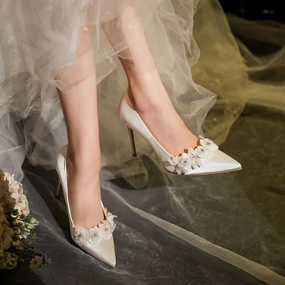 Funki Findz | Shoes | Women's French Silk Flower Wedding Shoe