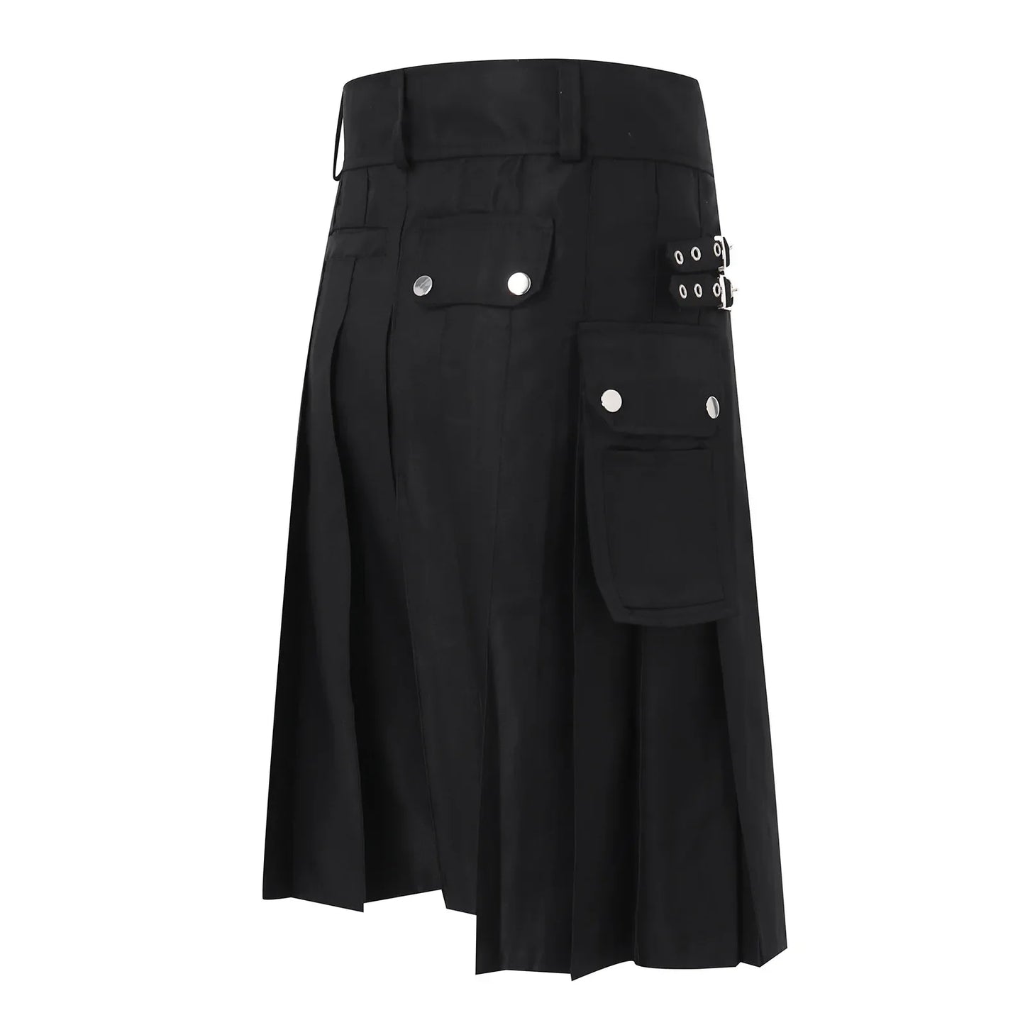 Funki Findz | Skirts | Men's Black Pleated Gothic Kilt | Cargo Skirt