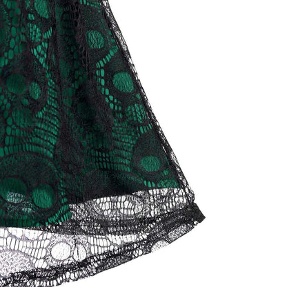Funki Findz | Dresses | Women's Gothic Skull Lace Mini Dress