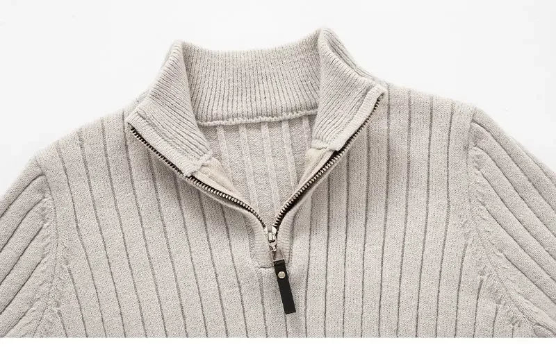 Funki Findz | Sweaters | Men's Mock Neck Vertical Stripe Pullover