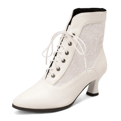 Funki Findz | Boots | Women's Kitten Heel Victorian Granny Boot