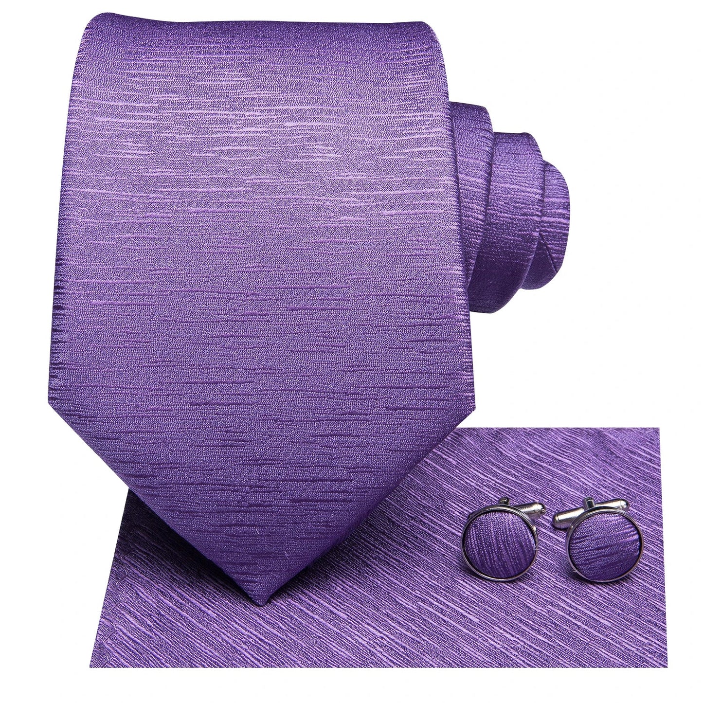 Funki Findz | Neckties | Men's Purple Silk Wedding 3Pcs Tie Set