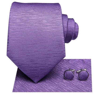 Funki Findz | Neckties | Men's Purple Silk Wedding 3Pcs Tie Set