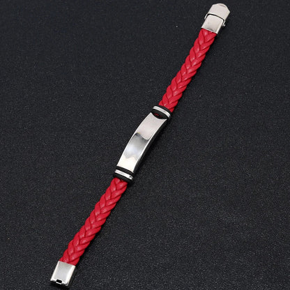 Funki Findz | Bracelets | Unisex Titanium Woven Leather Bracelet