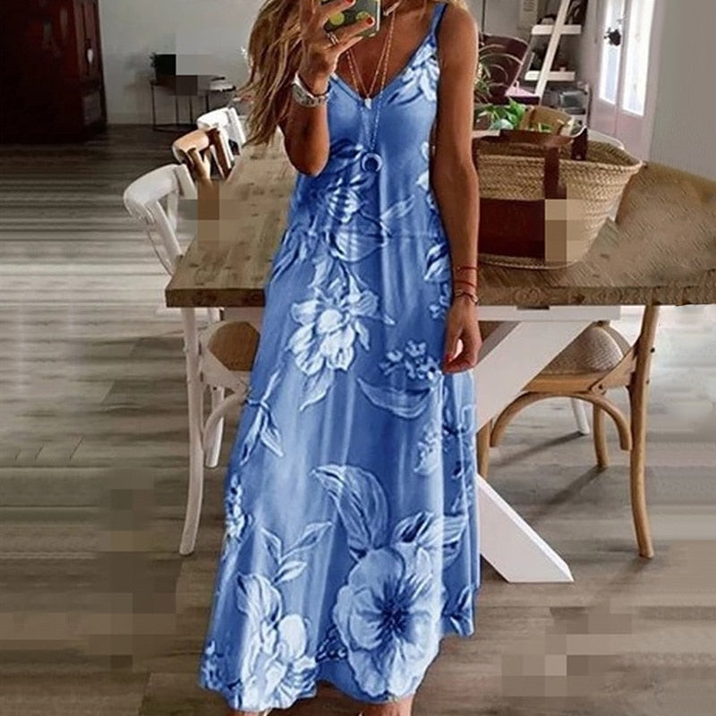 Funki Findz | Dresses | Women's Long Floral Summer Maxi Dress