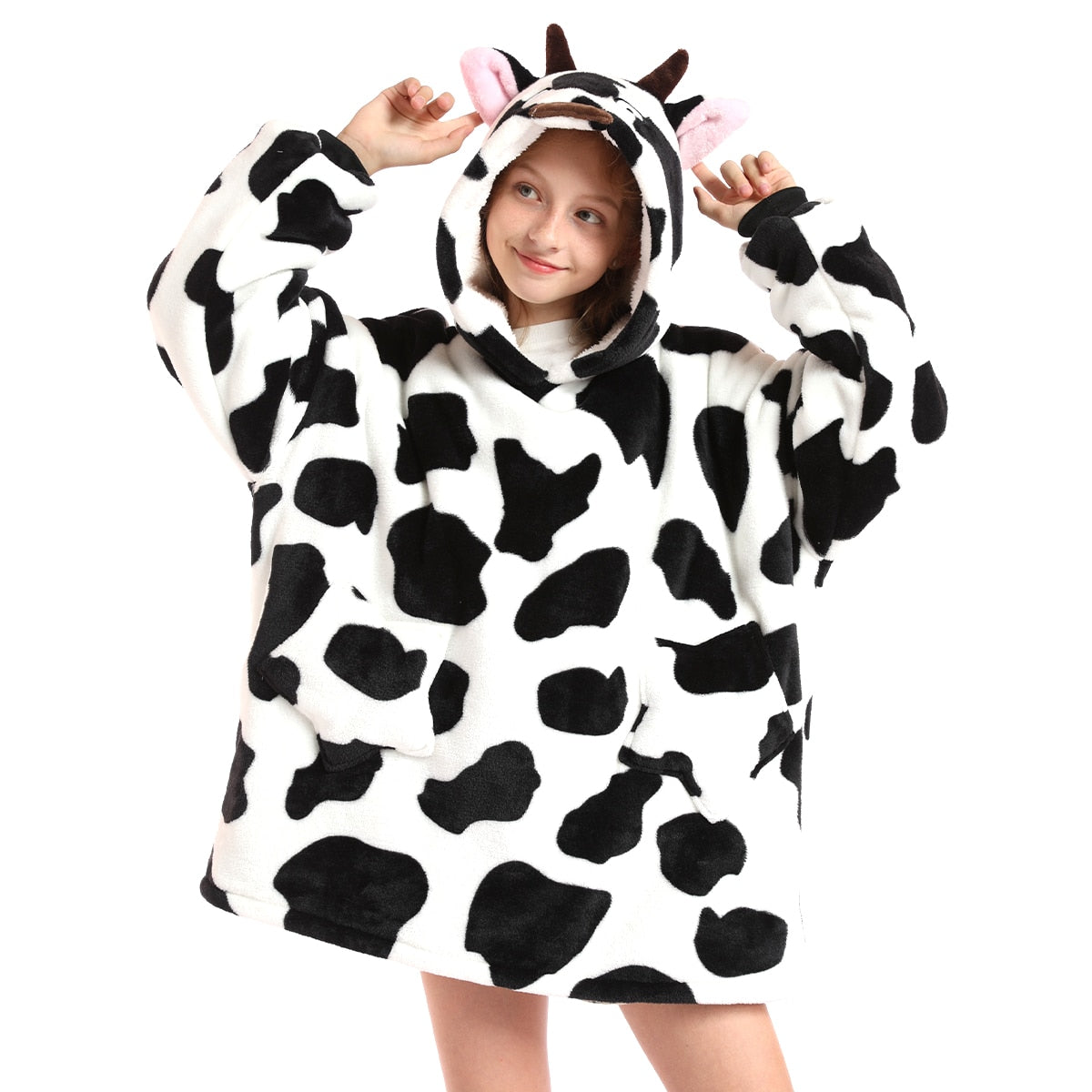 Funki Findz | Oodies | Unisex Soft Animal Print Hoodie Blanket