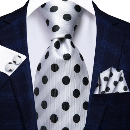 Funki Findz | Neckties | Men's 3pcs White Silk Wedding Tie Sets
