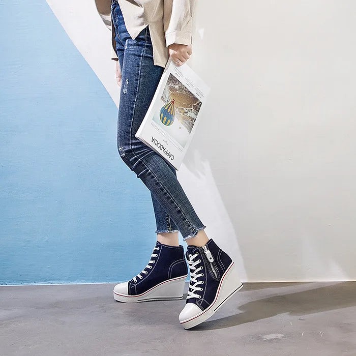Funki Findz | Boots | Women's High Platform Zipper Sneakers