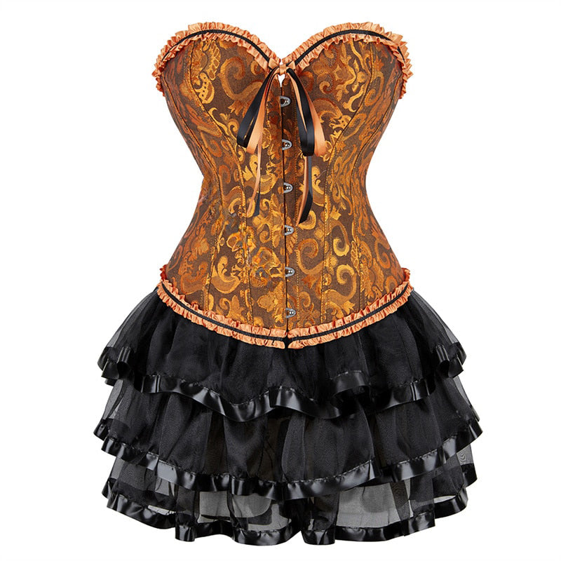 Funki Findz | Dresses | Women's Victorian Corset Dress 2Pcs Set