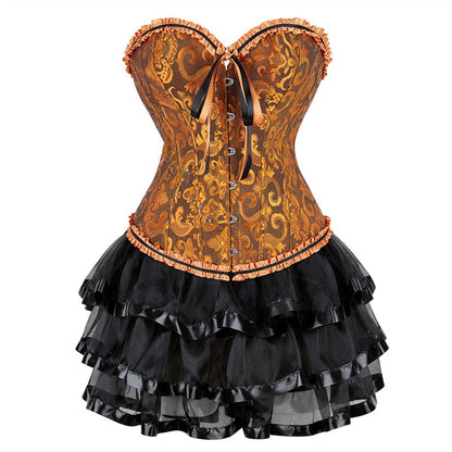Funki Findz | Dresses | Women's Victorian Corset Dress 2Pcs Set