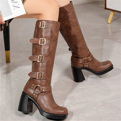 Funki Findz | Boots | Women's Gothic Punk Multi-Buckle Boots