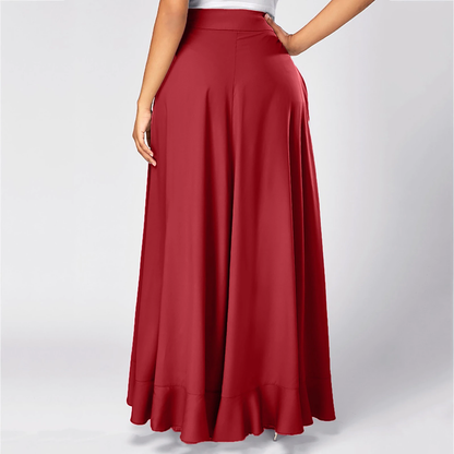 Funki Findz | Skirts | Women's Elegant Long Ruffled Skirt Pants