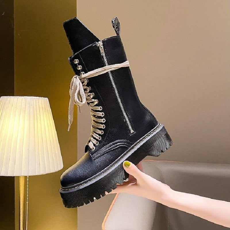 Funki Findz | Boots | Women's Mid Calf Biker Style Punk Boots