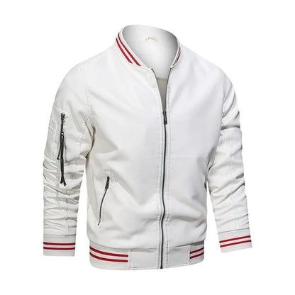 Funki Findz | Jackets | Men's Casual PU Leather Racer Jacket