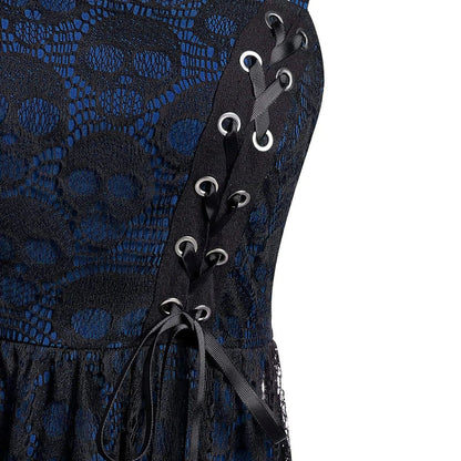 Funki Findz | Dresses | Women's Gothic Skull Lace Mini Dress