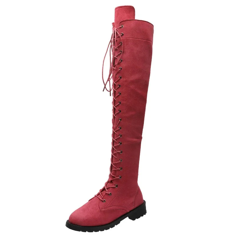Funki Findz | Boots | Women's Over Knee Lace Up Long Boots