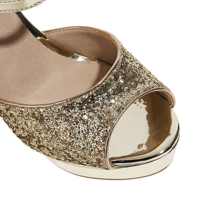Funki Findz | Shoes | Women's Gold Silver High Chunky Sandals