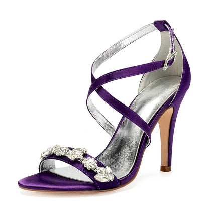 Funki Findz | Shoes | Women's Luxury Satin Crystal Bridal Sandals