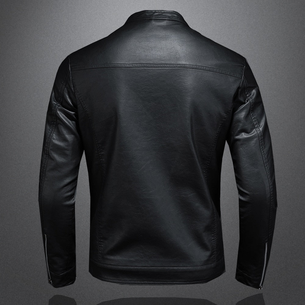 Funki Findz | Jackets | Men's Faux Leather Biker Jacket | Slim Fit