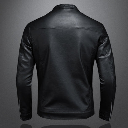 Funki Findz | Jackets | Men's Faux Leather Biker Jacket | Slim Fit