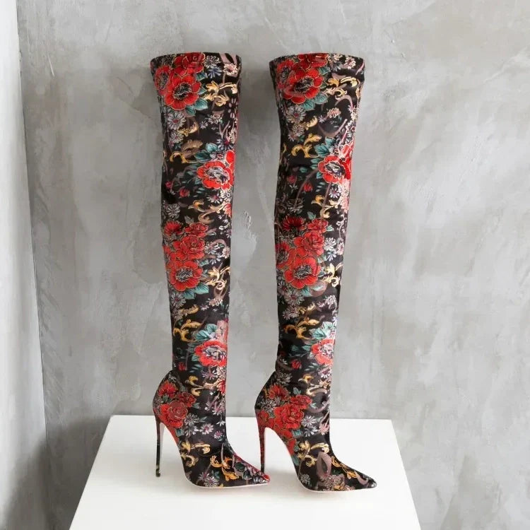 Funki Findz | Boots | Women's Bohemian Long Stretch Cloth Boot