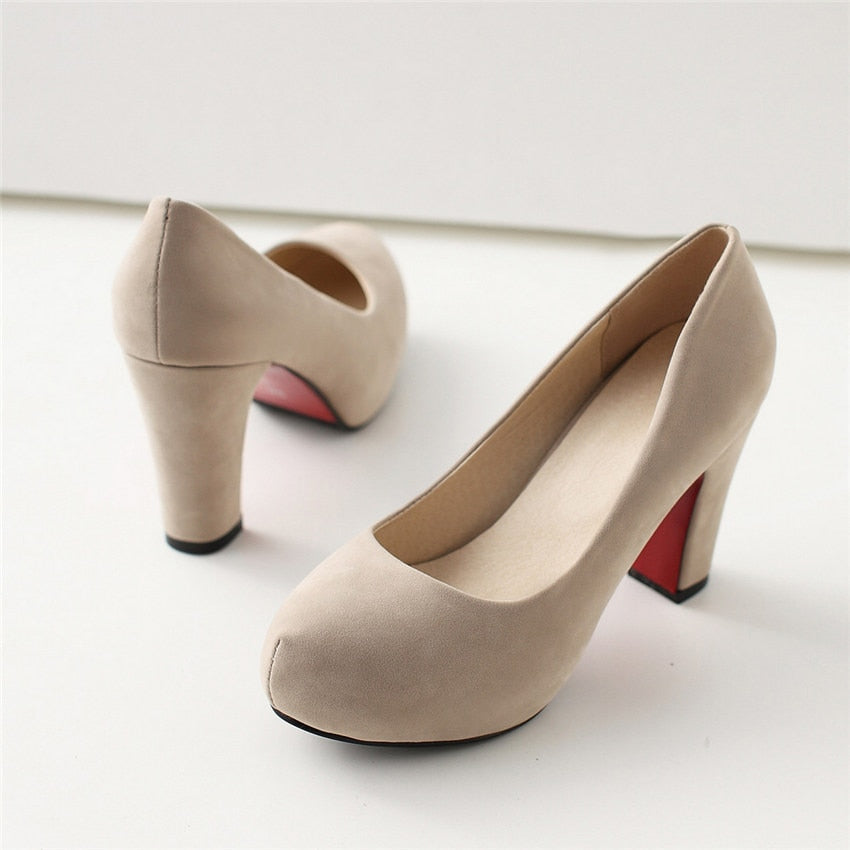 Funki Findz | Shoes | Women's Faux Suede High Chunky Heels
