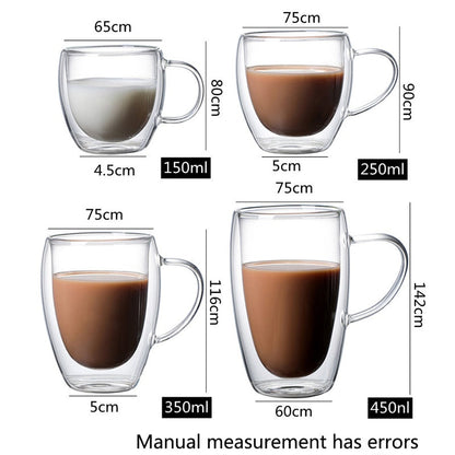 Funki Findz | Cups | Glass Double Wall Borosilicate Mug 2/3/4