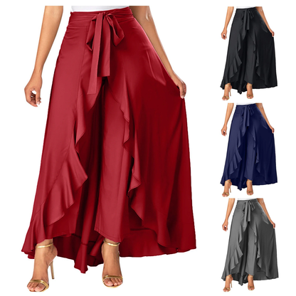 Funki Findz | Skirts | Women's Elegant Long Ruffled Skirt Pants
