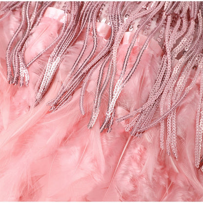 Funki Findz | Dresses | Women's Sequin Feather Fringe Dress