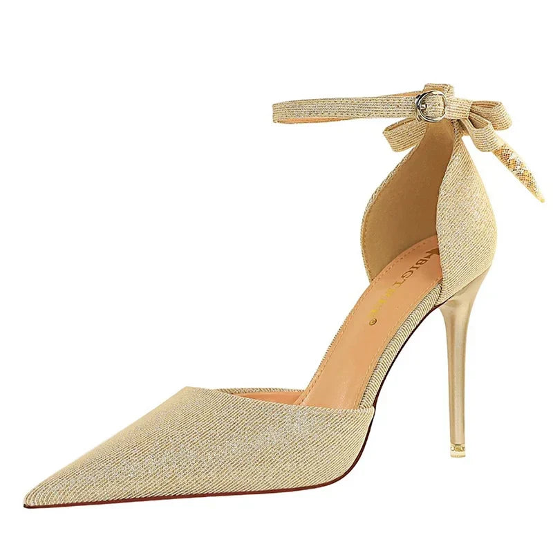 Funki Findz | Shoes | Women's Glitter Bow Knot Strappy Heels