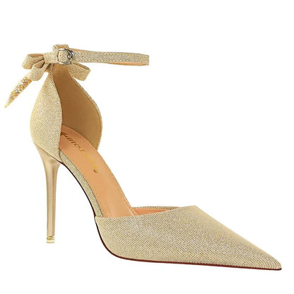 Funki Findz | Shoes | Women's Glitter Bow Knot Strappy Heels