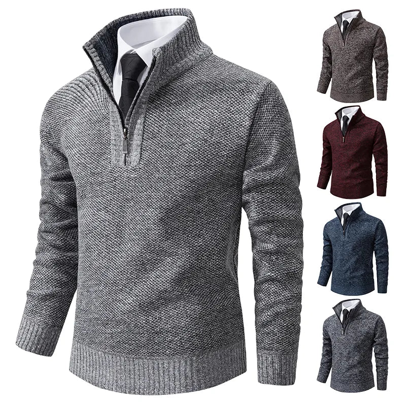 Funki Findz | Sweaters | Men's Casual Stand Collar Zip Pullovers