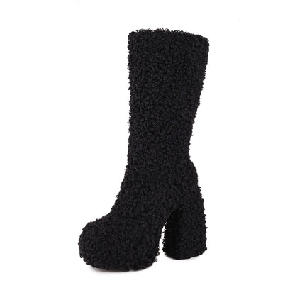 Funki Findz | Boots | Women's Knee-High Fuzzy Platform Boots