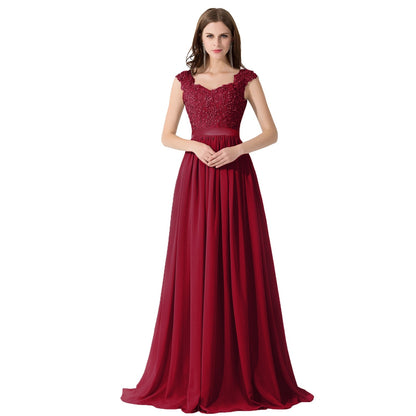 Funki Findz | Dresses | Women's Long Chiffon Satin Lace Dress