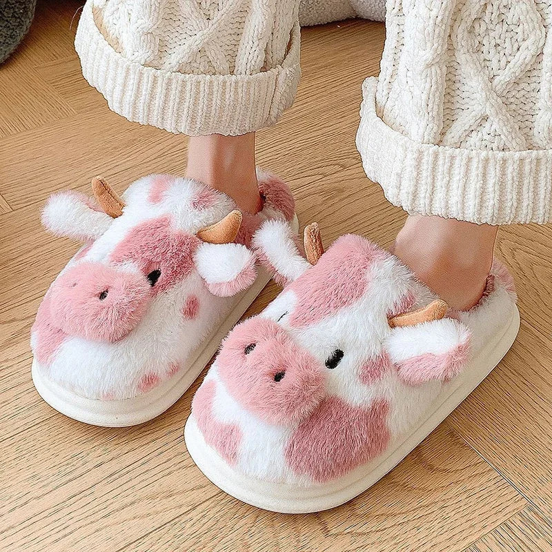 Funki Findz | Shoes | Women's Warm Cartoon Cow Slippers