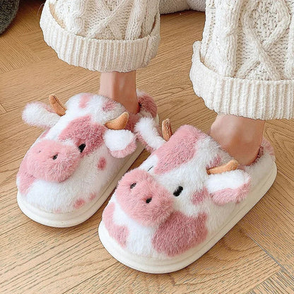 Funki Findz | Shoes | Women's Warm Cartoon Cow Slippers