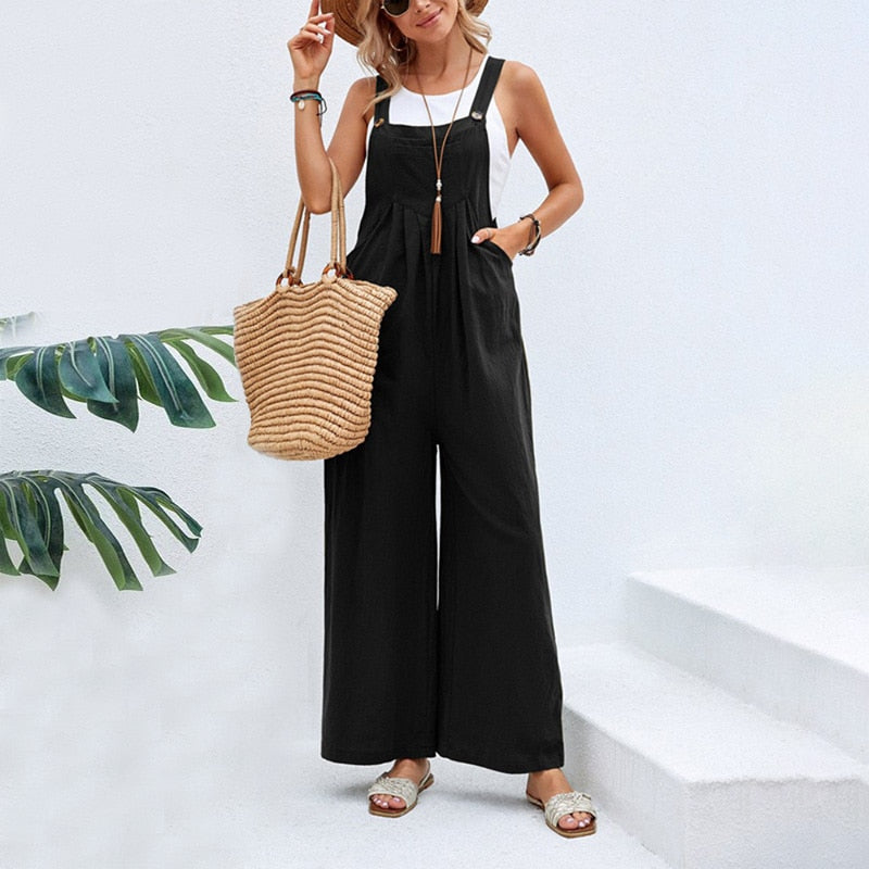 Funki Findz | Pants | Women's Casual Wide Leg Pantsuit Overalls