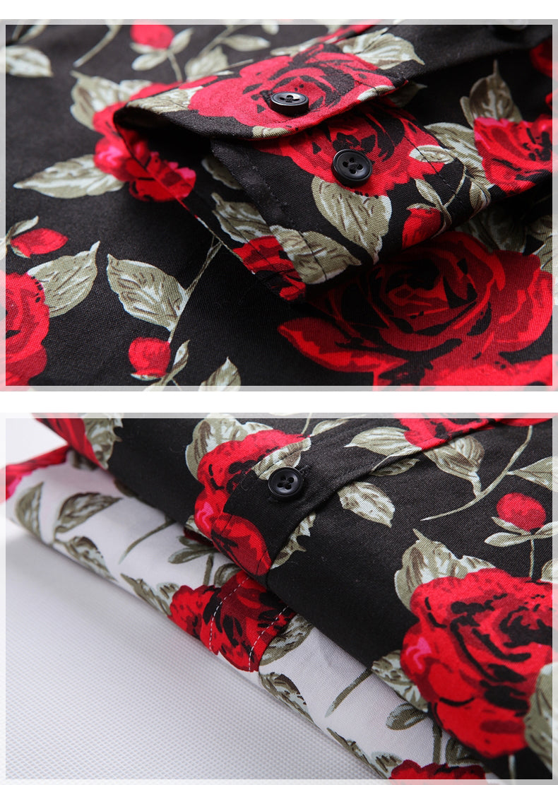 Funki Findz | Shirts | Men's Floral Print Long Sleeved Dress Shirt